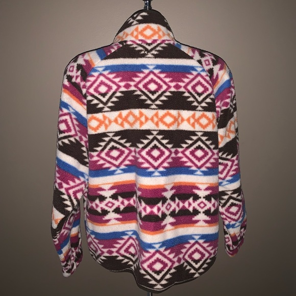 LIV Outdoor Fleece Button Up Sweater Large Aztec Pattern - Picture 2 of 5